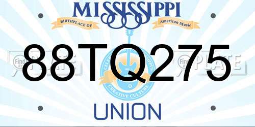 88TQ275 Mississippi License Plate