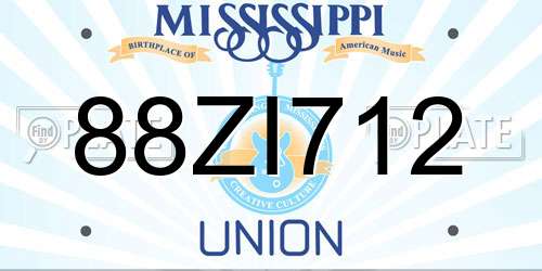 88ZI712 Mississippi License Plate