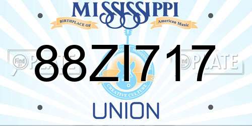88ZI717 Mississippi License Plate
