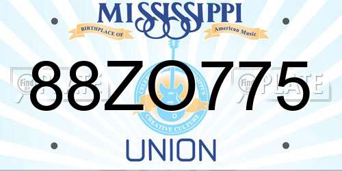 88ZO775 Mississippi License Plate