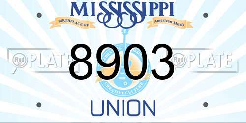8903 Mississippi License Plate