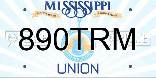 890TRM Mississippi License Plate