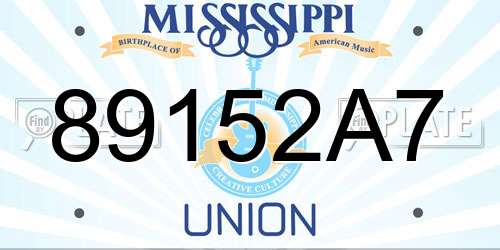 89152A7 Mississippi License Plate