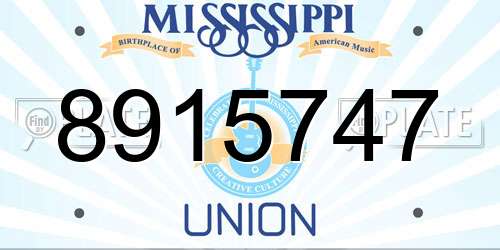 8915747 Mississippi License Plate