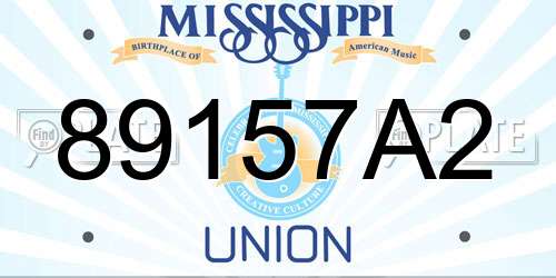 89157A2 Mississippi License Plate
