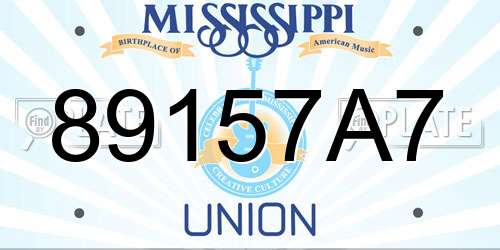 89157A7 Mississippi License Plate