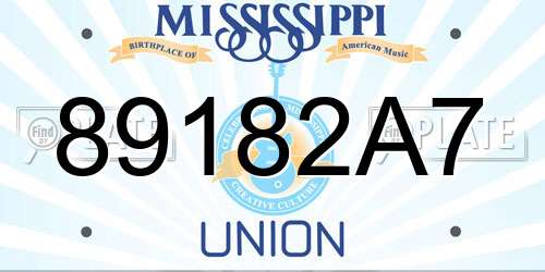 89182A7 Mississippi License Plate