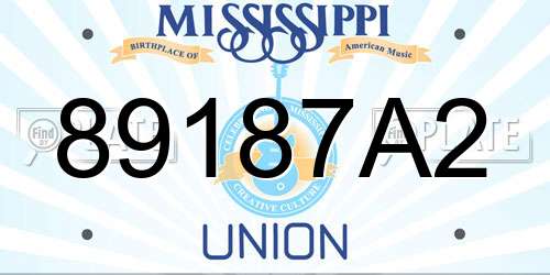 89187A2 Mississippi License Plate