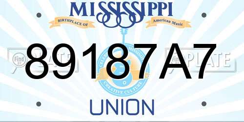 89187A7 Mississippi License Plate