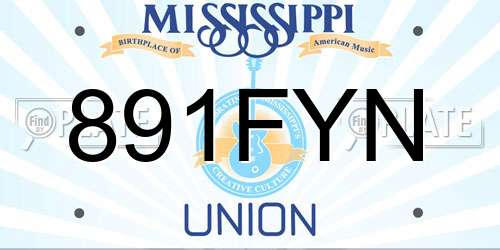 891FYN Mississippi License Plate
