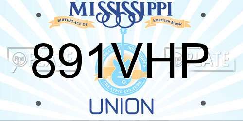 891VHP Mississippi License Plate