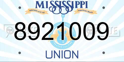 8921009 Mississippi License Plate