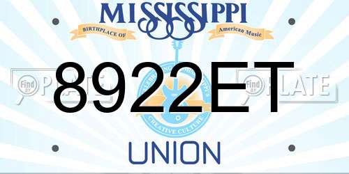 8922ET Mississippi License Plate