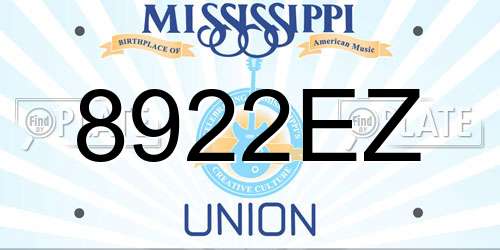 8922EZ Mississippi License Plate