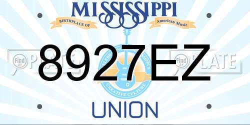 8927EZ Mississippi License Plate