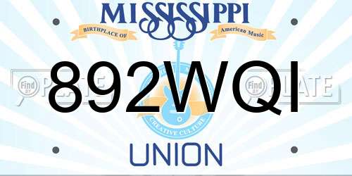892WQI Mississippi License Plate