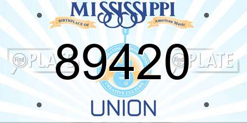 89420 Mississippi License Plate