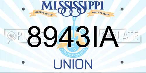 8943IA Mississippi License Plate