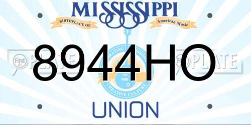 8944HO Mississippi License Plate