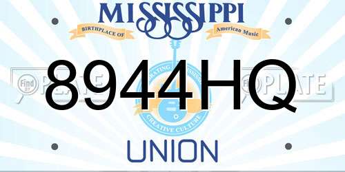 8944HQ Mississippi License Plate