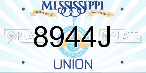 8944J Mississippi License Plate