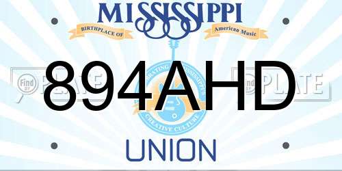 894AHD Mississippi License Plate