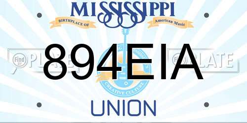 894EIA Mississippi License Plate