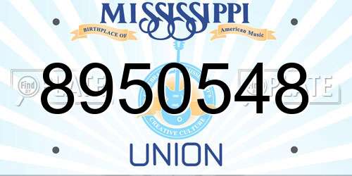 8950548 Mississippi License Plate