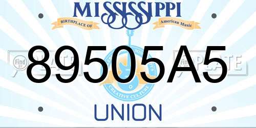 89505A5 Mississippi License Plate