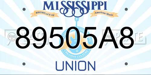 89505A8 Mississippi License Plate