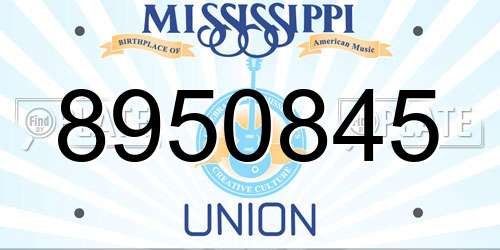 8950845 Mississippi License Plate