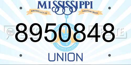 8950848 Mississippi License Plate
