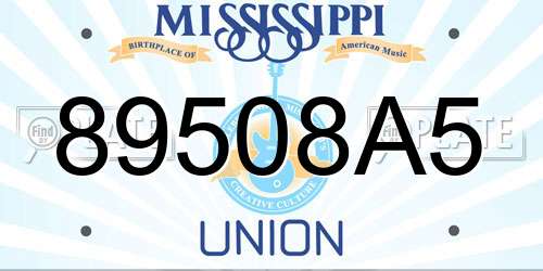 89508A5 Mississippi License Plate