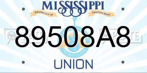 89508A8 Mississippi License Plate