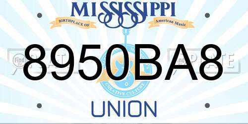 8950BA8 Mississippi License Plate