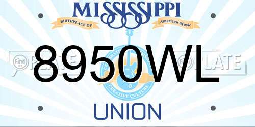 8950WL Mississippi License Plate