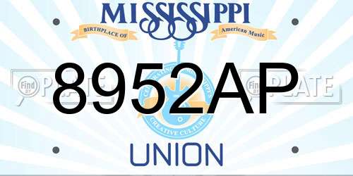 8952AP Mississippi License Plate