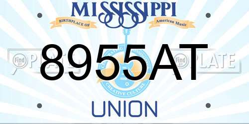 8955AT Mississippi License Plate