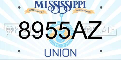 8955AZ Mississippi License Plate