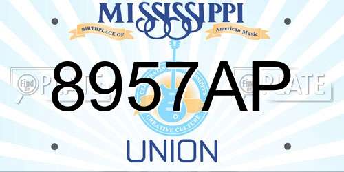 8957AP Mississippi License Plate