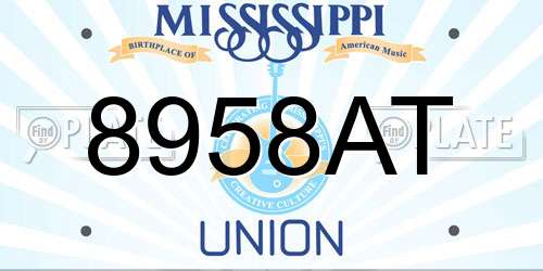 8958AT Mississippi License Plate