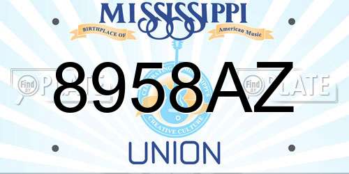 8958AZ Mississippi License Plate