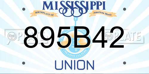 895B42 Mississippi License Plate