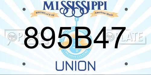 895B47 Mississippi License Plate