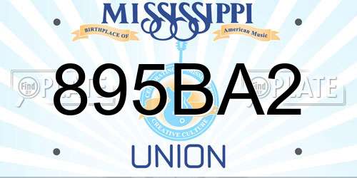 895BA2 Mississippi License Plate