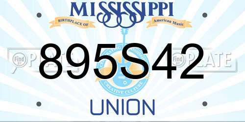 895S42 Mississippi License Plate