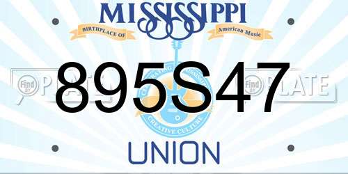 895S47 Mississippi License Plate