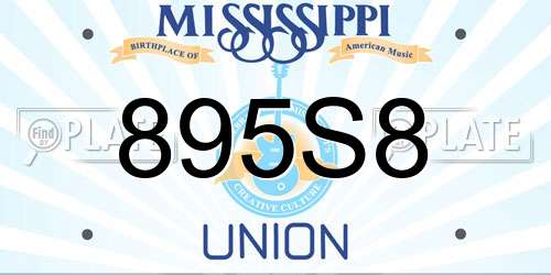 895S8 Mississippi License Plate