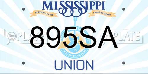 895SA Mississippi License Plate