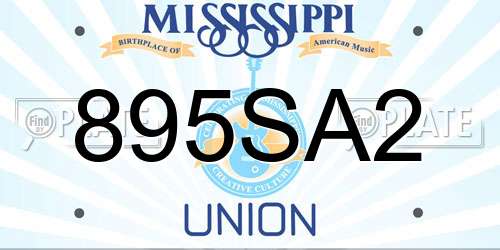 895SA2 Mississippi License Plate